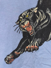 Load image into Gallery viewer, 2000s ed hardy panther rhinestone tee slate blue
