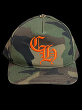 Load image into Gallery viewer, 2022 chrome hearts woodland camo hunter orange CH baseball cap
