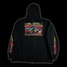Load image into Gallery viewer, harley davidson tribal flames zip up hoodie pig trail arkansas
