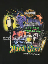 Load image into Gallery viewer, 2003 harley mardi gras in the midwest coralville tee
