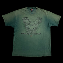 Load image into Gallery viewer, late 90s harley genuine engine tee emerald fade
