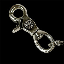 Load image into Gallery viewer, chrome hearts cross ball wallet chain .925 sterling silver double lobster clip
