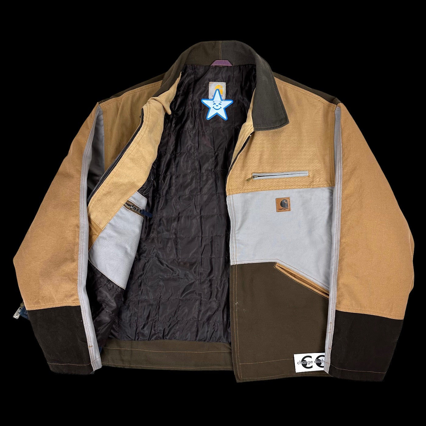 2022 asspizza reworked carhartt zip up jacket – change clothes
