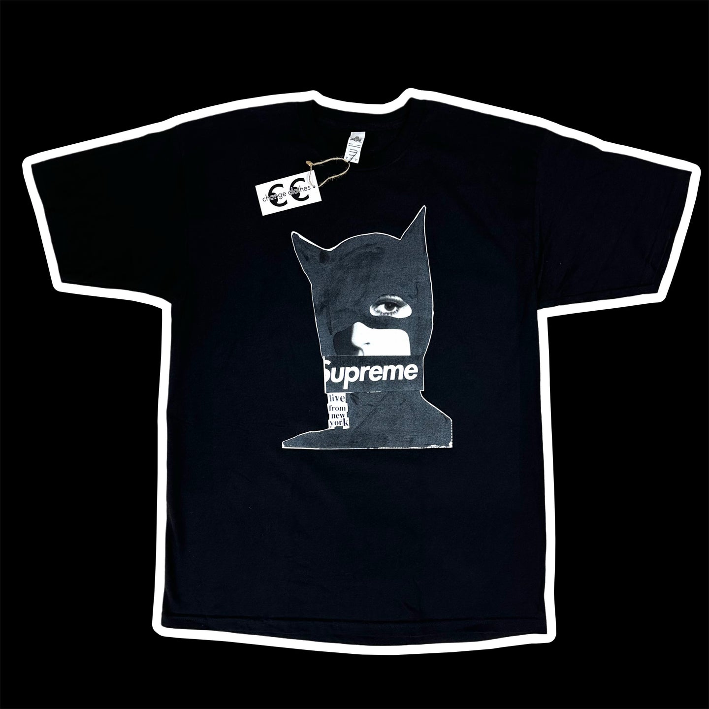 2013 supreme catwoman tee black sample print