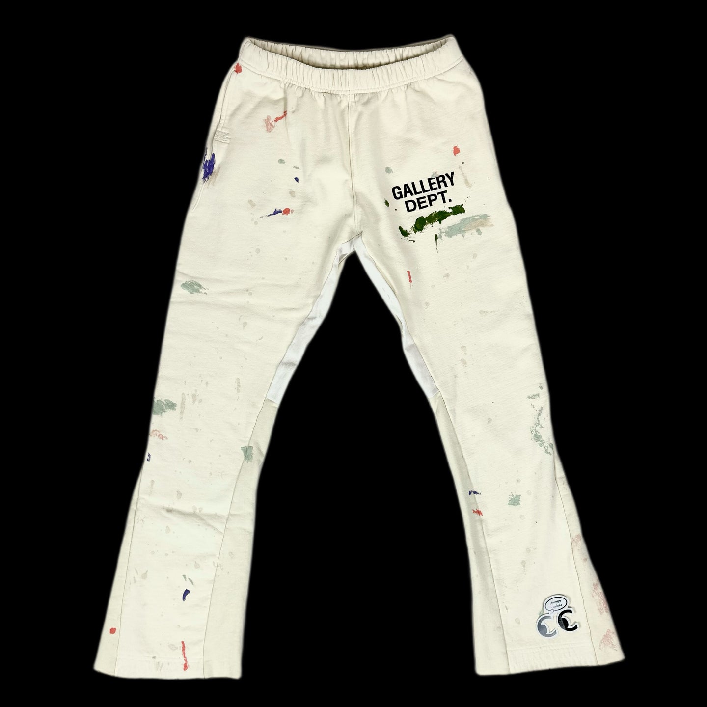 gallery dept painted flare sweatpants cream