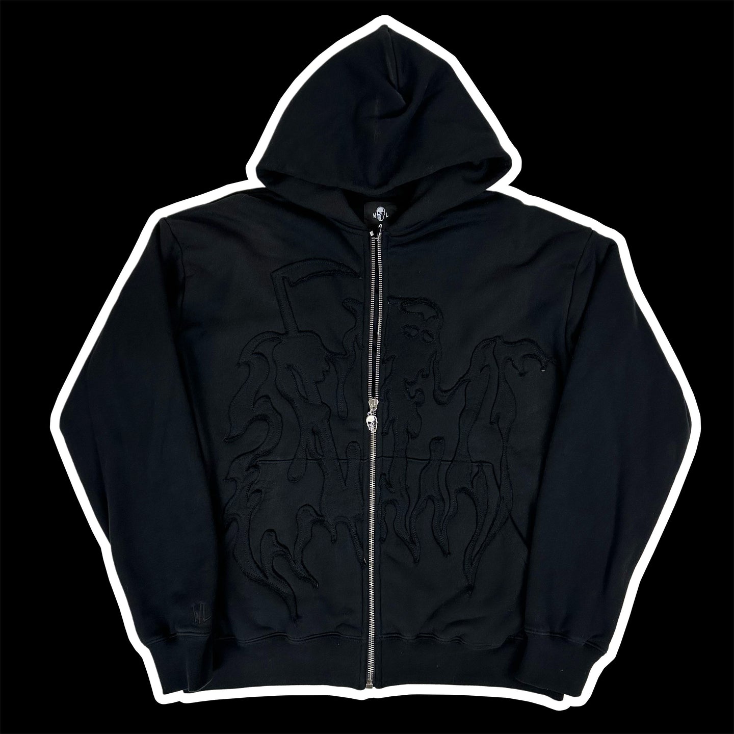 2024 warren lotas lazer cut reaper applique zip up