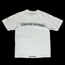 Load image into Gallery viewer, early 2000s chrome hearts dagger pocket neck logo tee white
