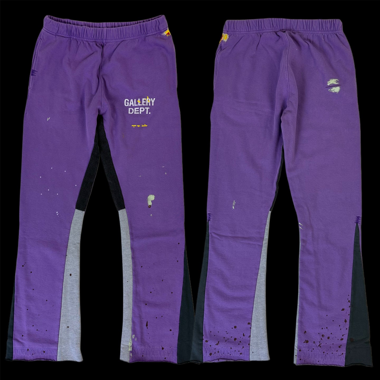 gallery dept painted flare sweatpant purple