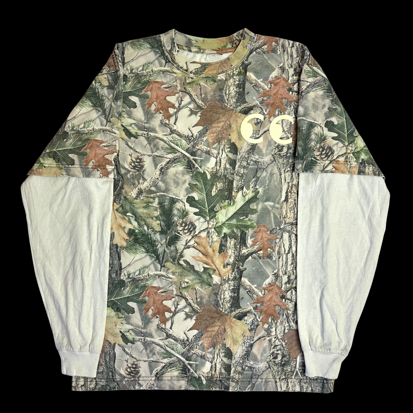 cc forrealtree camo eyes puff print layered l/s