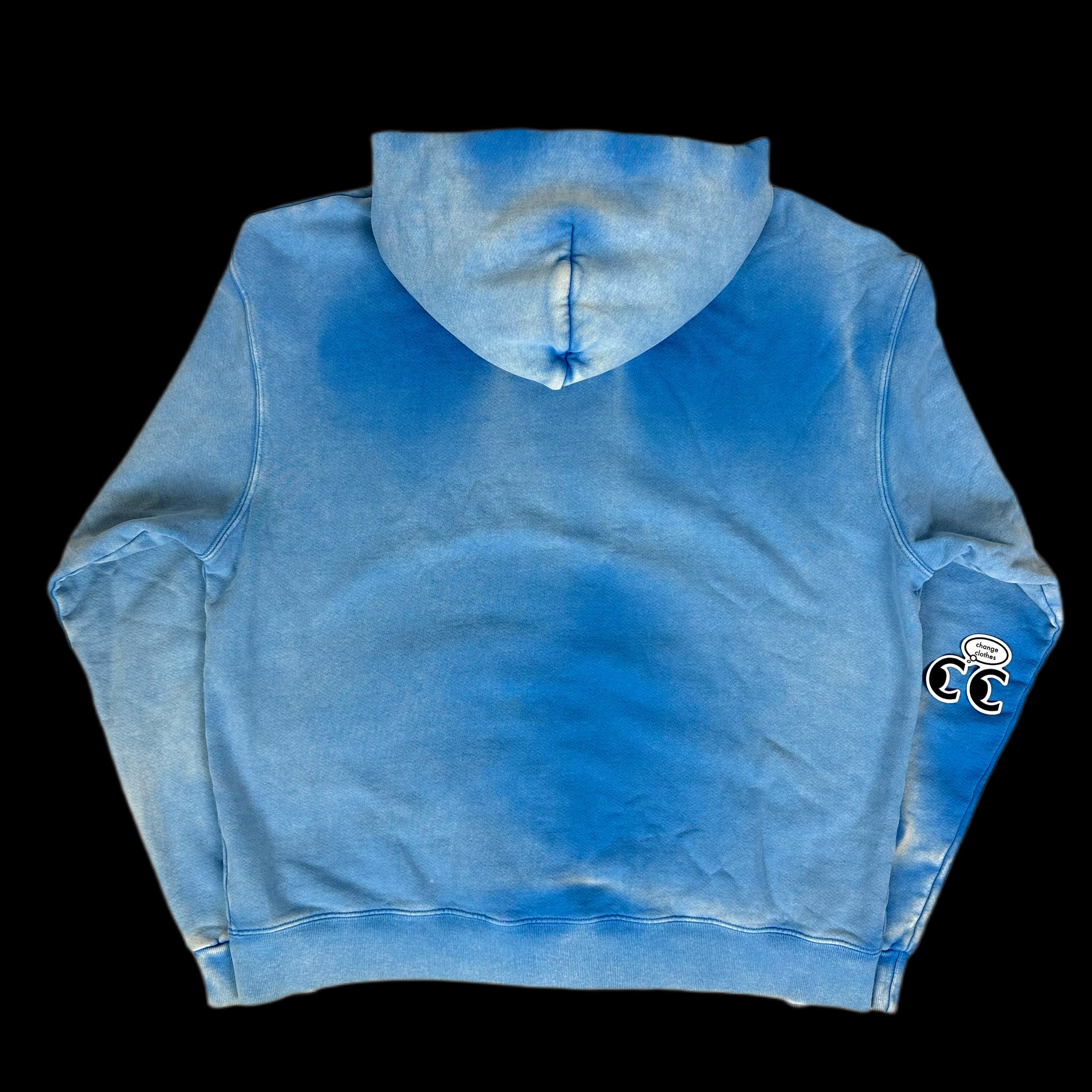 2023 gallery dept logo zip up hoodie blue sun dye – change clothes