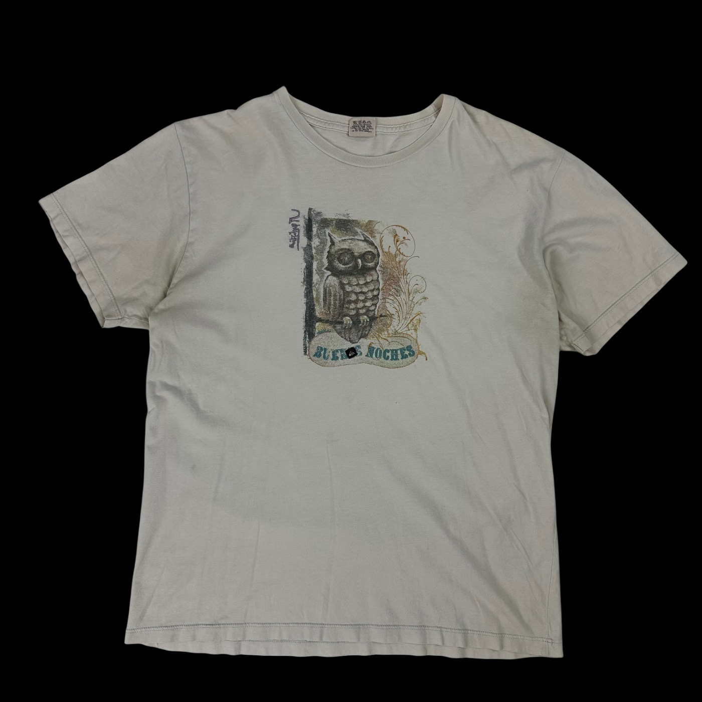 2000s quiksilver owl graphic tee