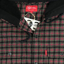 Load image into Gallery viewer, 2014 supreme multi plaid hooded flannel black
