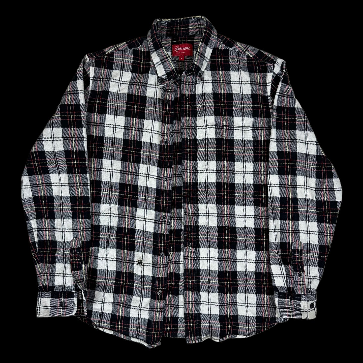 2014 supreme plaid flannel shirt white