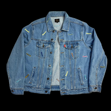 Load image into Gallery viewer, fuct all over multi embroidered denim trucker jacket

