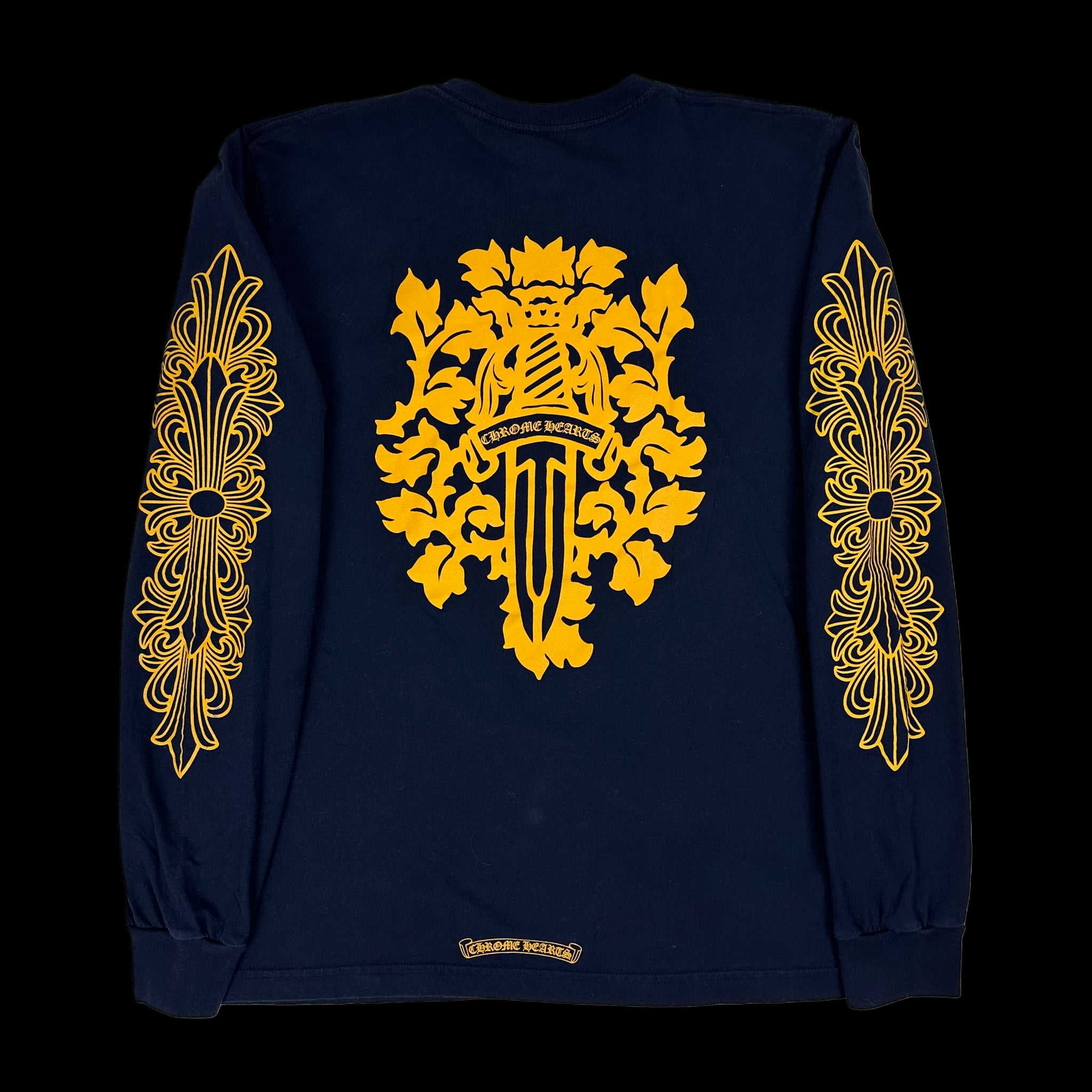 Tシャツ・カットソー Chrome Hearts V89 Dagger L/S T-shirt Chrome Hearts V89 Dagger L/S T-shirt Navy/Yellow Men's