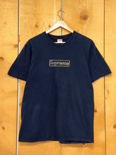 Load image into Gallery viewer, 2021 supreme kaws chalk box logo tee navy
