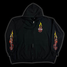 Load image into Gallery viewer, harley davidson tribal flames zip up hoodie pig trail arkansas
