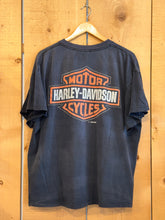 Load image into Gallery viewer, 90s harley fun wear chrome flames shield tee
