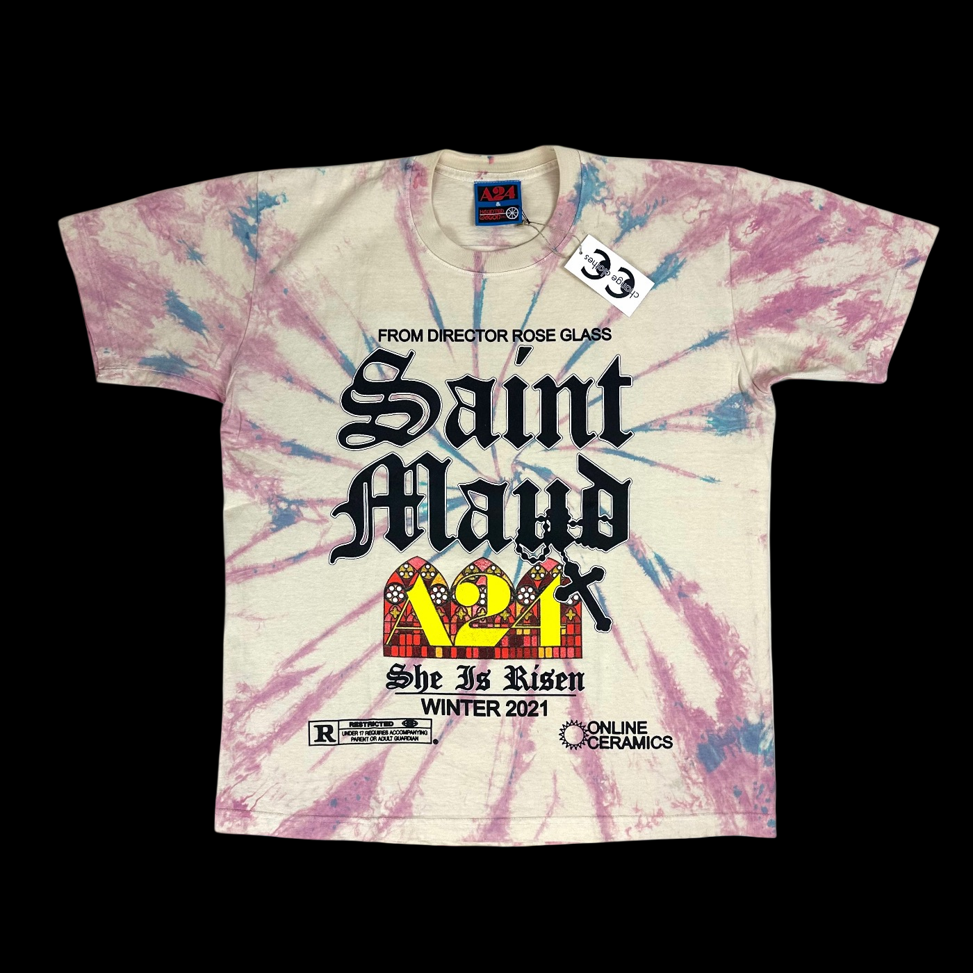 2021 online ceramics // a24 saint maud stained glass tee