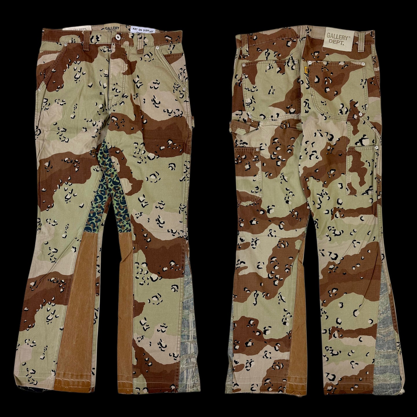 gallery dept camo flare pant desert chocolate chip