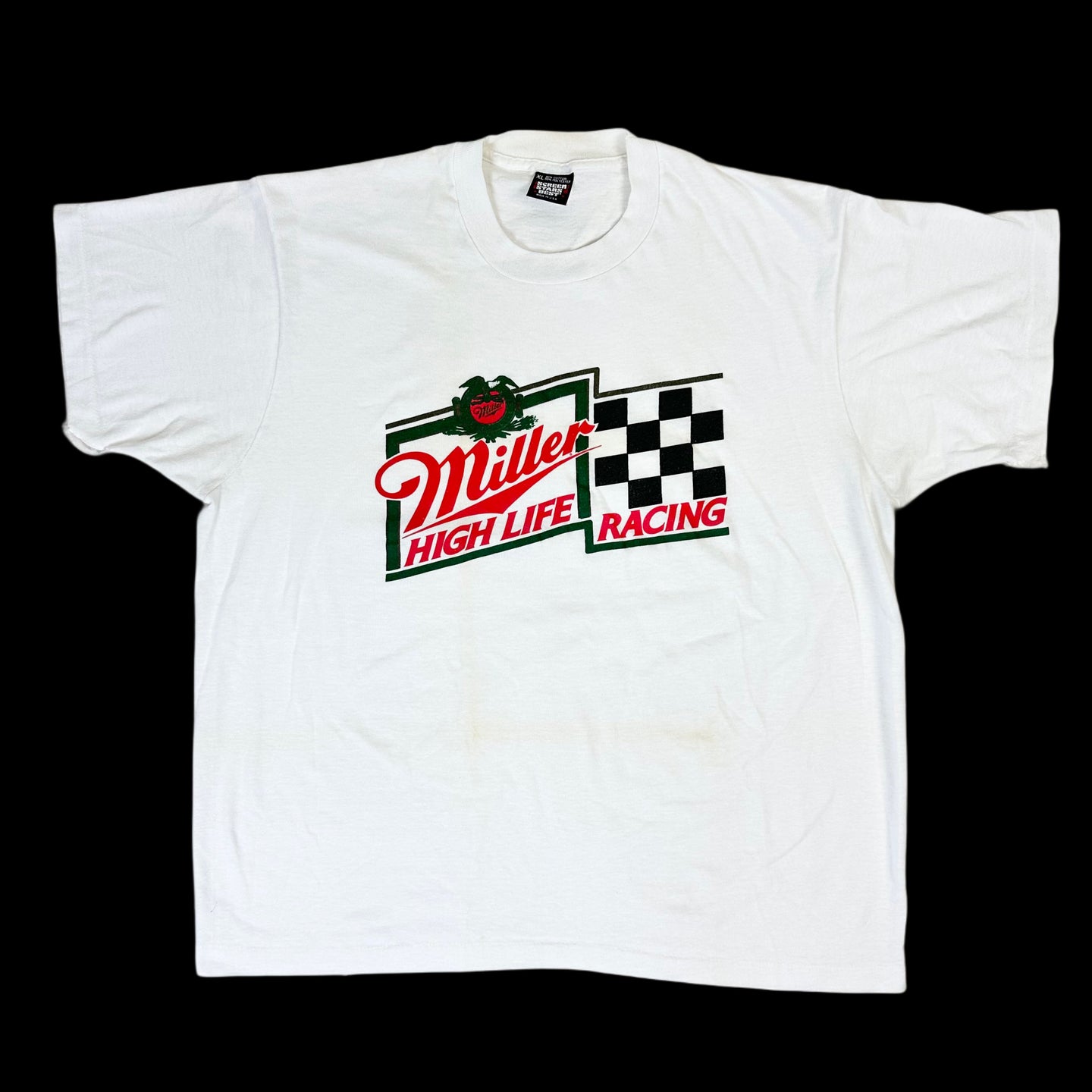 90s miller high life racing tee white