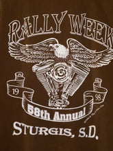 Load image into Gallery viewer, 1998 sturgis rally week eagle engine tee brown
