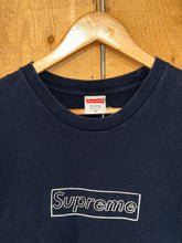 Load image into Gallery viewer, 2021 supreme kaws chalk box logo tee navy
