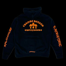 Load image into Gallery viewer, chrome hearts orange triple cross hoodie
