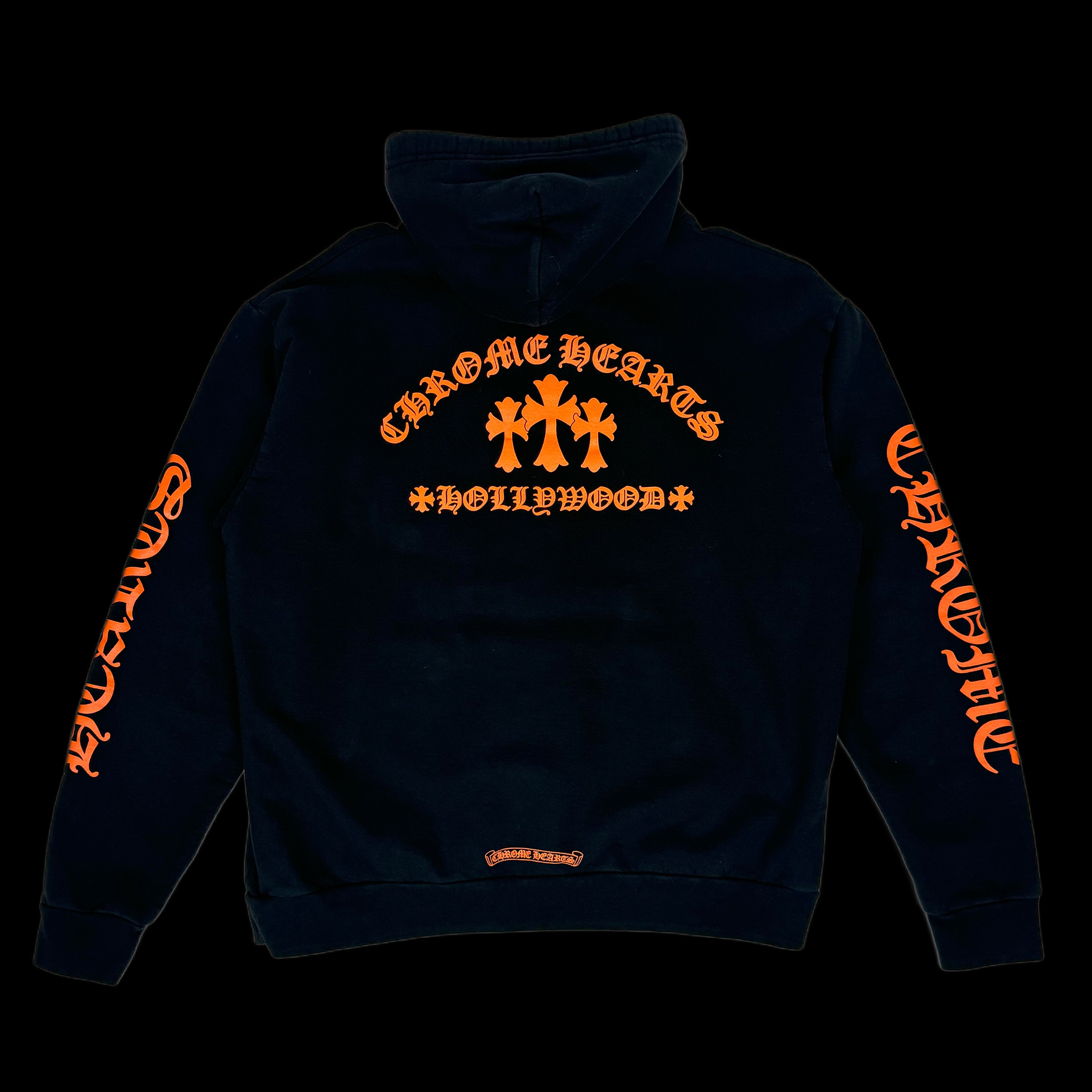 chrome hearts orange triple cross hoodie – change clothes