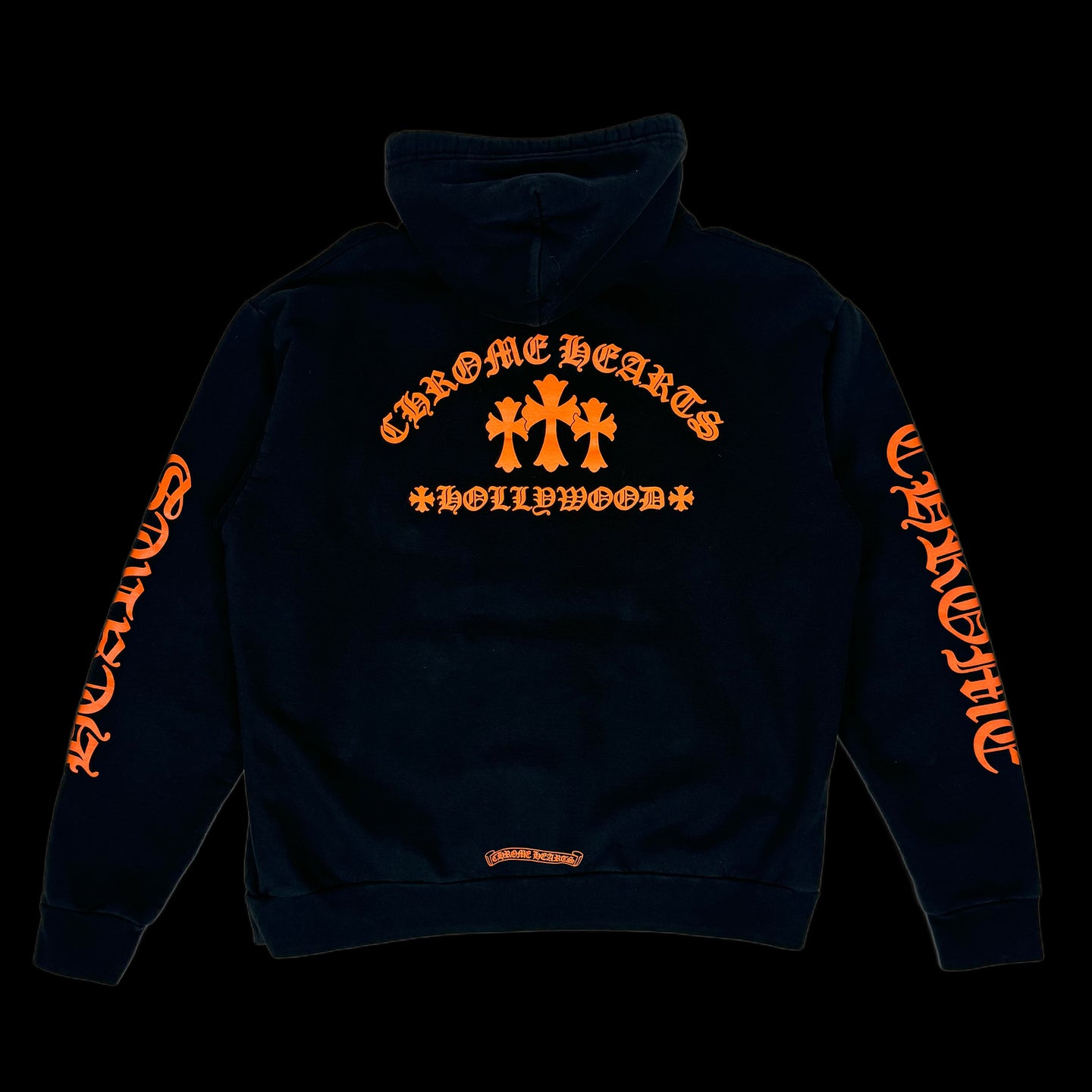 chrome hearts orange triple cross hoodie