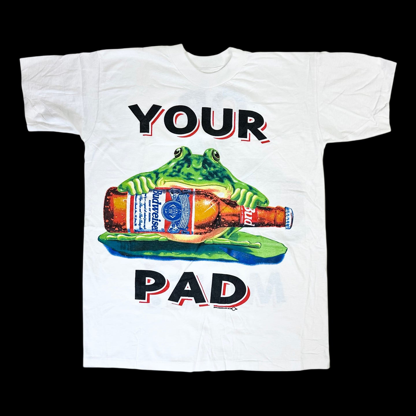 90s budweiser your pad or mine mirror tee