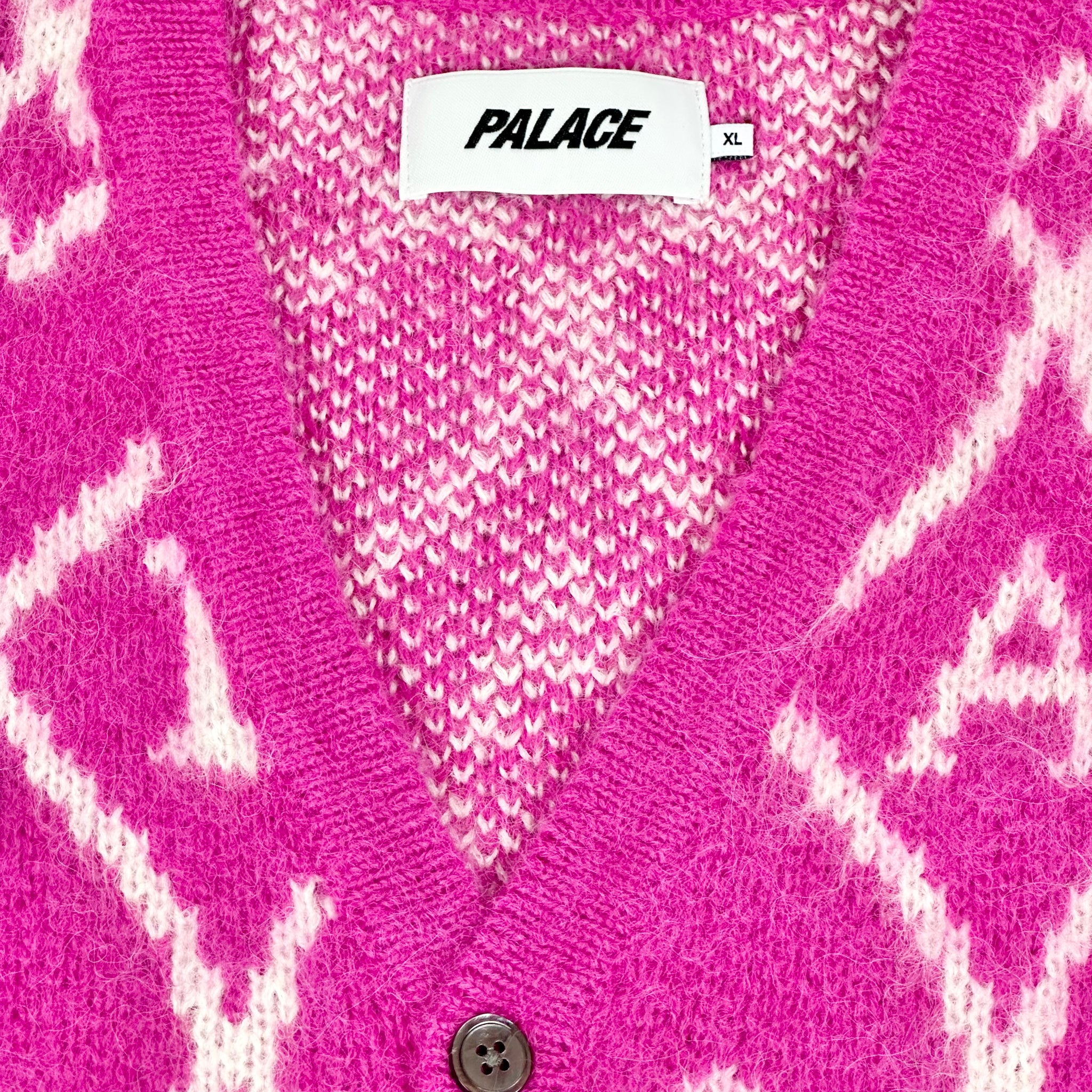 2025 palace hairy heart knit cardigan pink – change clothes