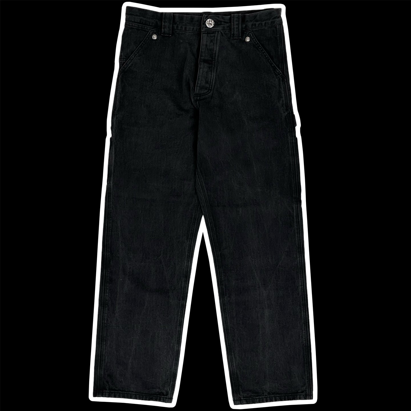 chrome hearts herringbone carpenter pants