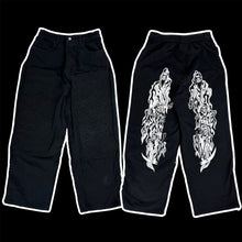 Load image into Gallery viewer, 2023 warren lotas // billy hill diamond plate denim hybrid reaper sweatpants
