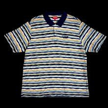 Load image into Gallery viewer, 2019 supreme textured stripe polo navy
