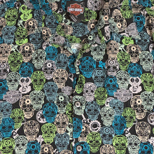 Load image into Gallery viewer, 2000s harley skulls &amp; gears hawaiian button up

