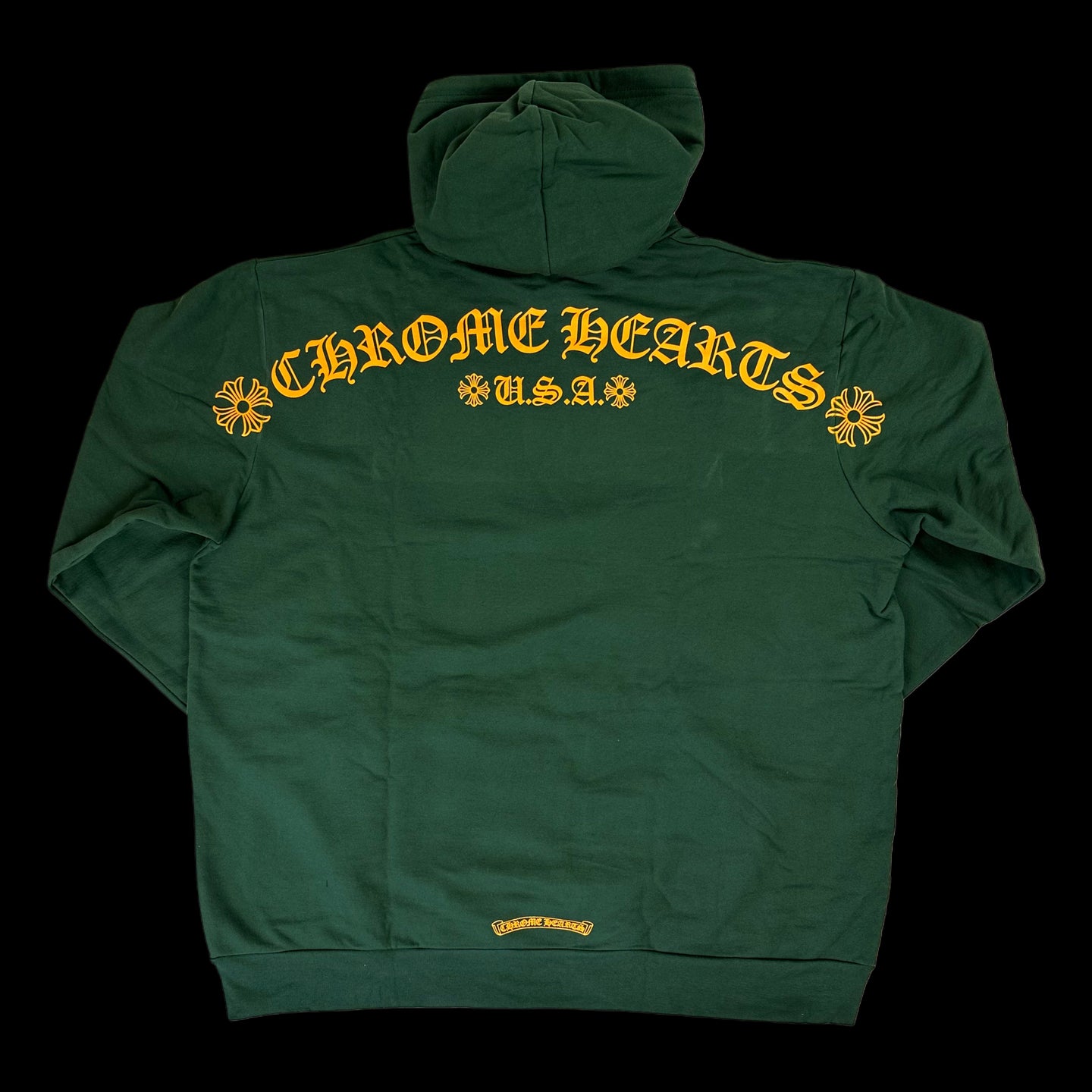 2025 chrome hearts t bar hoodie pine green orange