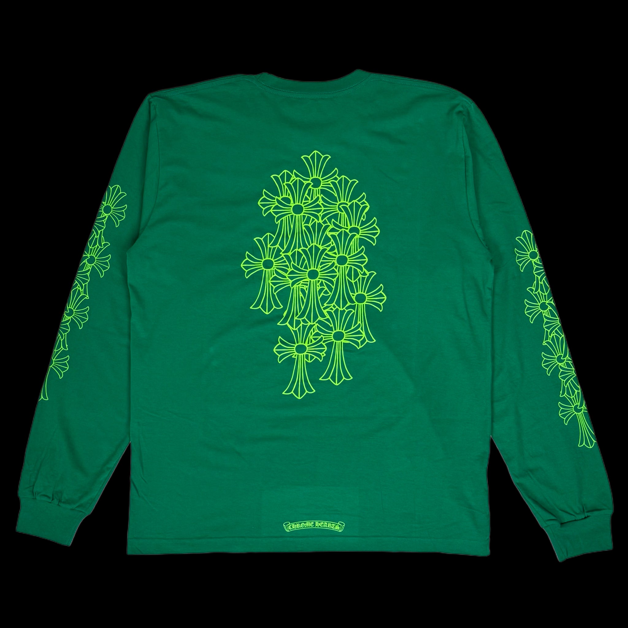 CHROME HEARTS◆セメタリークロス ロング Kelly Green Glo Green Chrome Hearts Cemetery Cross Long Sleeve Kelly Green/Glo