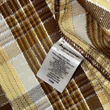 Load image into Gallery viewer, 2023 supreme metallic plaid button up shirt yellow
