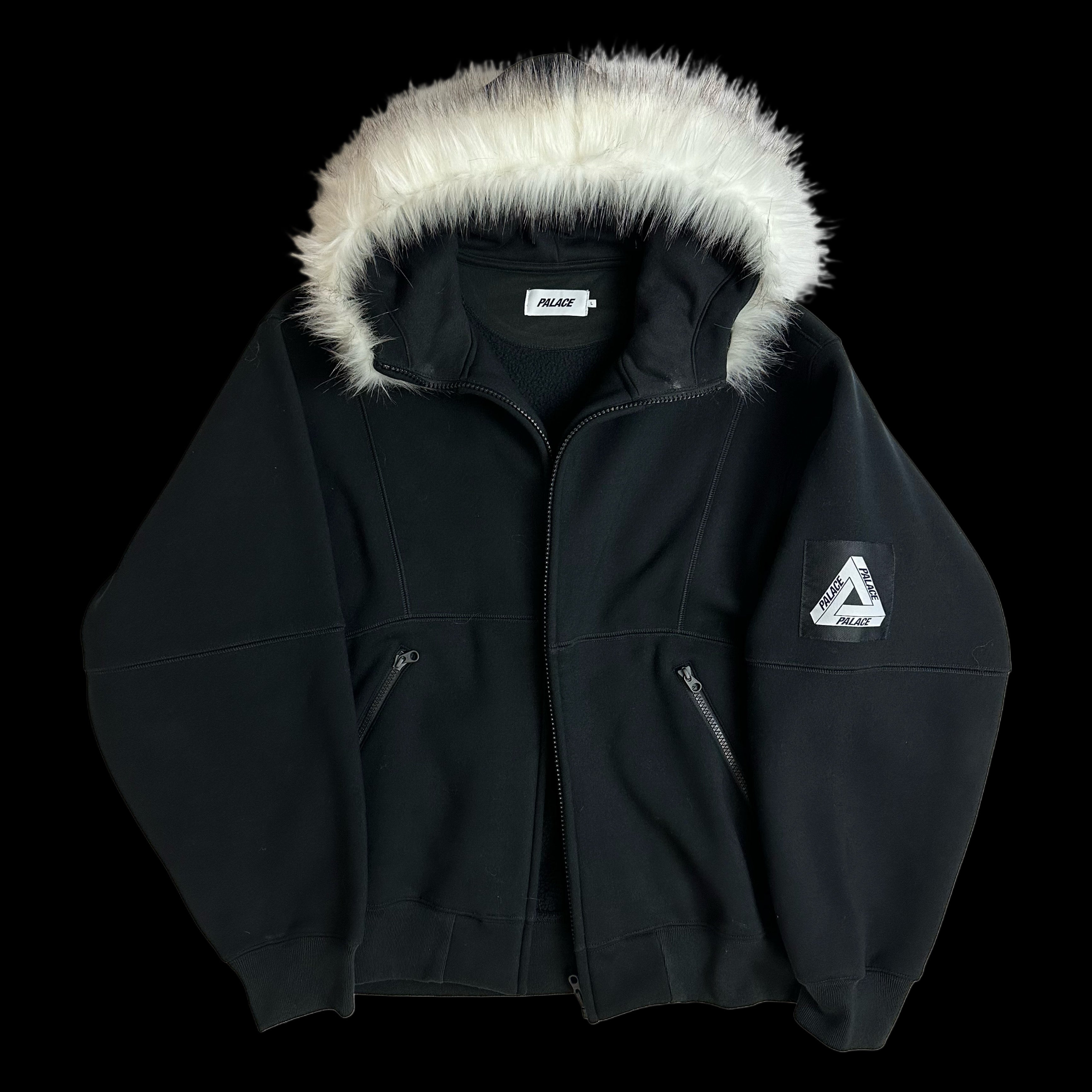 2025 palace arctic fur tri ferg zip up hoodie – change clothes