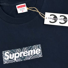 Load image into Gallery viewer, 2021 supreme bandana box logo tee navy
