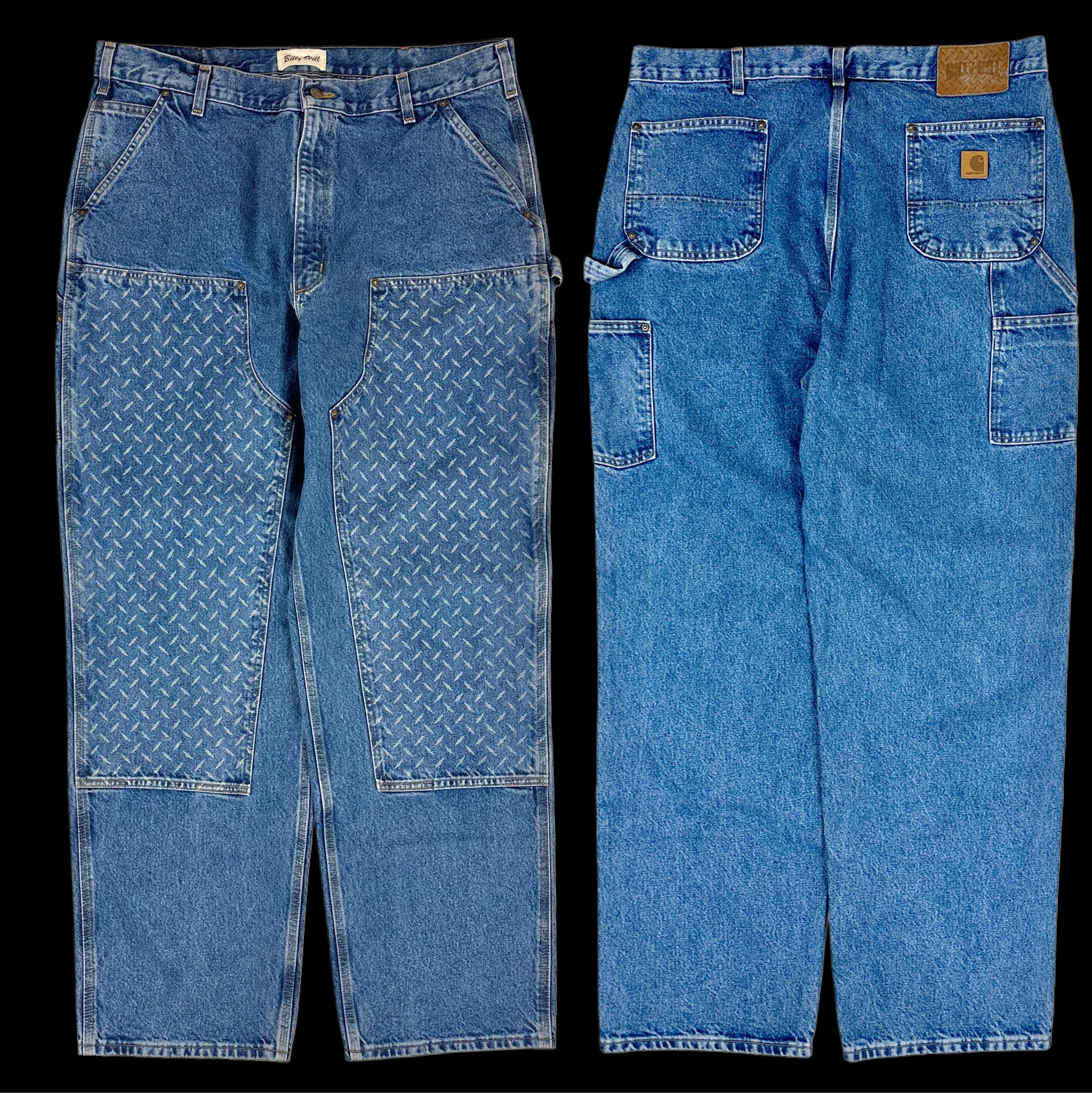 2023 billy hill diamond plate carhartt denim double knee pants