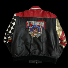 Load image into Gallery viewer, 1998 jeff hamilton nascar 50th ann leather racing jacket
