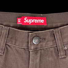 Load image into Gallery viewer, 2024 supreme script baggy denim short brown
