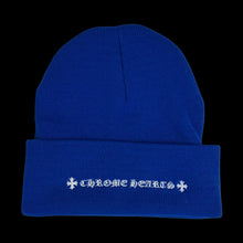 Load image into Gallery viewer, chrome hearts watch cap beanie blue ch logo + spellout
