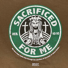 Load image into Gallery viewer, early 2000s sacrificed for me starbucks jesus tee
