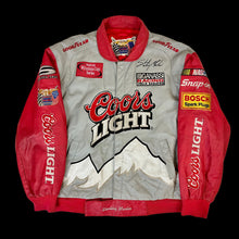 Load image into Gallery viewer, 90s jeff hamilton coors light racing jacket grey red
