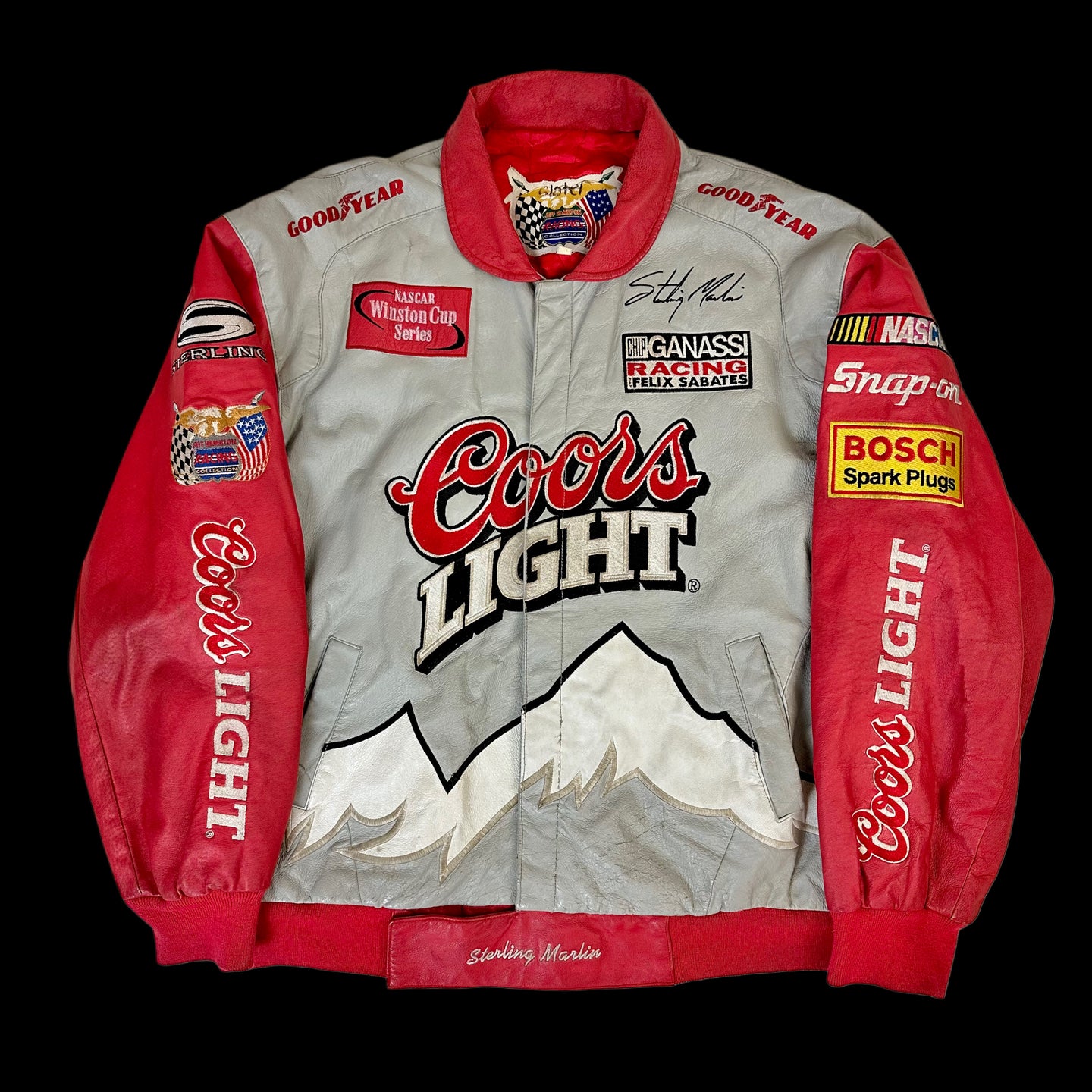 90s jeff hamilton coors light racing jacket grey red