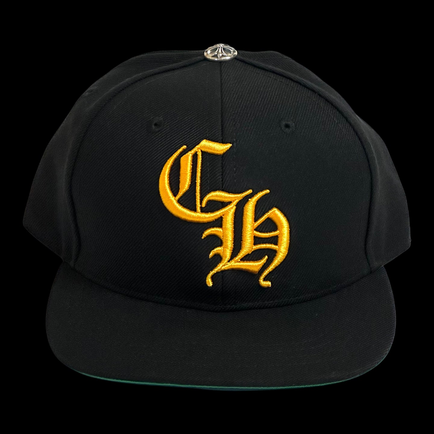 chrome hearts ch logo baseball cap black yellow