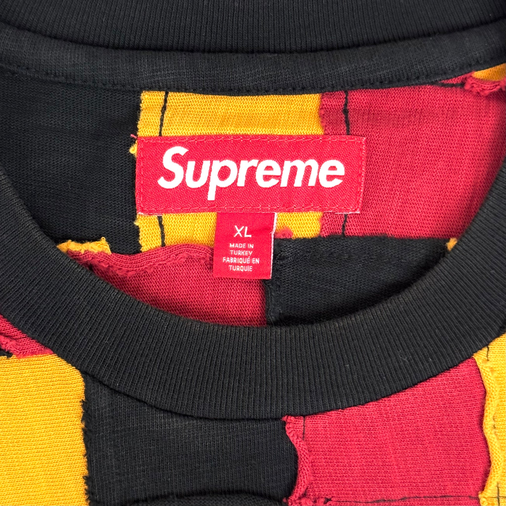 2024 supreme patchwork yoke football top black – change clothes